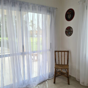 Juego cortina voile blanca