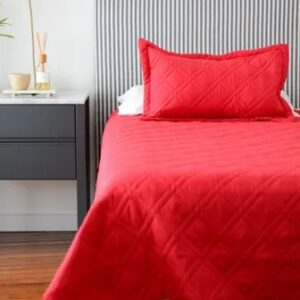 Cover quilt cotton touch con funda de almohada 2 plazas y media.
